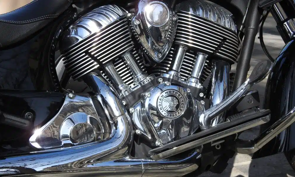 black and silver motorcycle engine