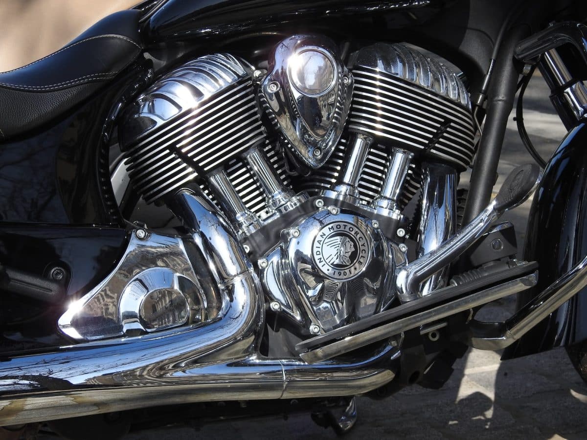 black and silver motorcycle engine
