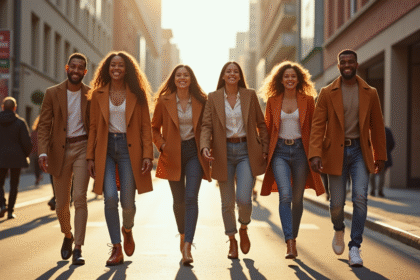 Groupe de personnes mode décontractée dans la ville
