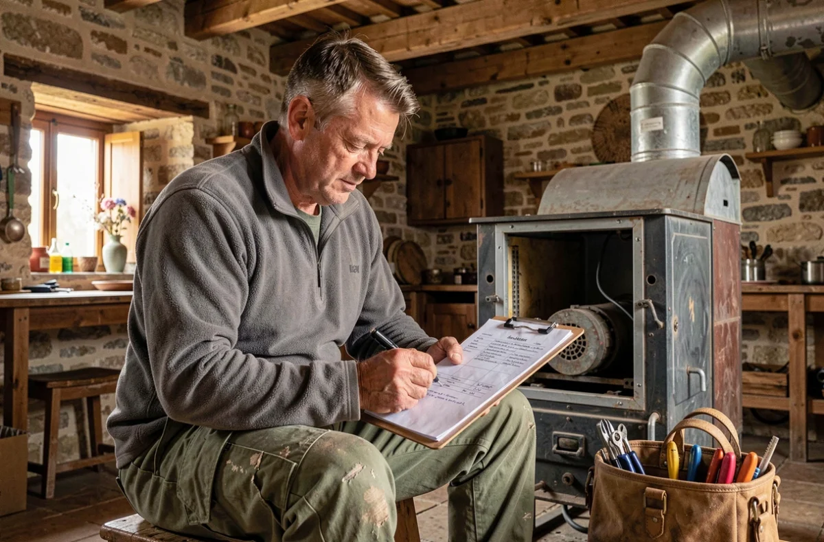 Artisan chauffagiste indépendant Murat Jean-Philippe intervenant dans une ferme du Tarn